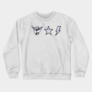 marble shaka, star and lightning sticker pack Crewneck Sweatshirt